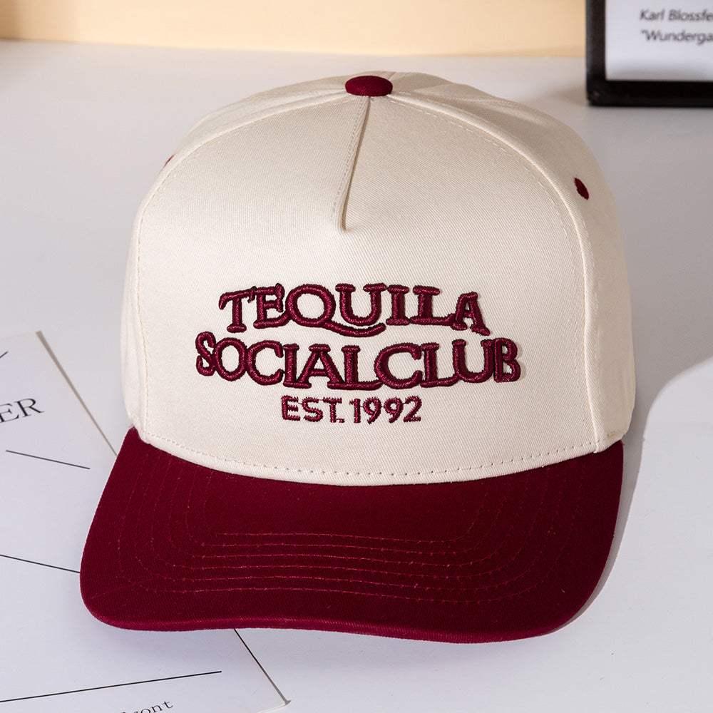 TEQUILA SOCIAL CLUB Message Embroidered Five Panel Canvas Snapback Baseball Cap - Madeline Love - Flyclothing LLC