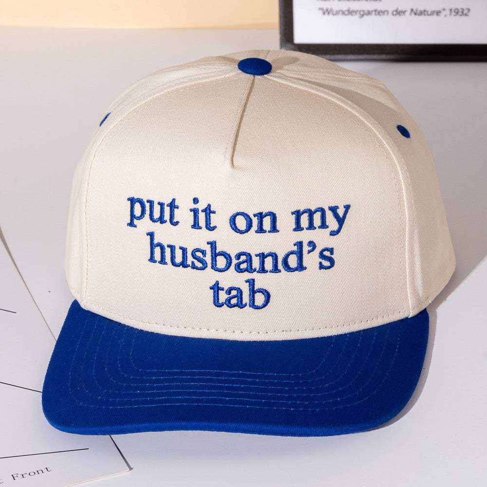 PUT IT ON MY HUSBANDS TAB Message Embroidered Five Panel Canvas Snapback Baseball Cap - Madeline Love - Flyclothing LLC