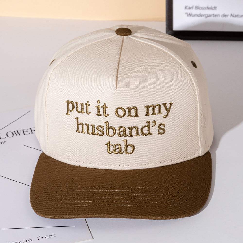 PUT IT ON MY HUSBANDS TAB Message Embroidered Five Panel Canvas Snapback Baseball Cap - Madeline Love - Flyclothing LLC