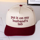 PUT IT ON MY HUSBANDS TAB Message Embroidered Five Panel Canvas Snapback Baseball Cap - Madeline Love - Flyclothing LLC