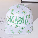 MAMA Floral Embroidered Five Panel Canvas Snapback Baseball Cap - Madeline Love - Flyclothing LLC