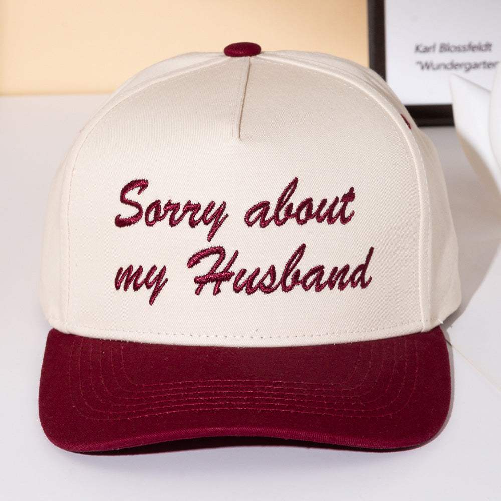 SORRY ABOUT MY HUSBAND Message Embroidered Five Panel Canvas Snapback Baseball Cap - Madeline Love - Flyclothing LLC
