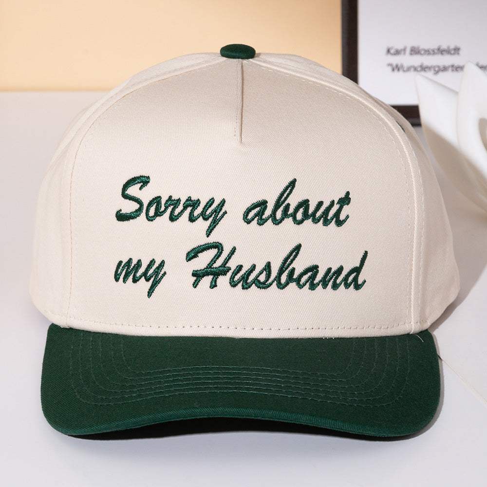 SORRY ABOUT MY HUSBAND Message Embroidered Five Panel Canvas Snapback Baseball Cap - Madeline Love - Flyclothing LLC