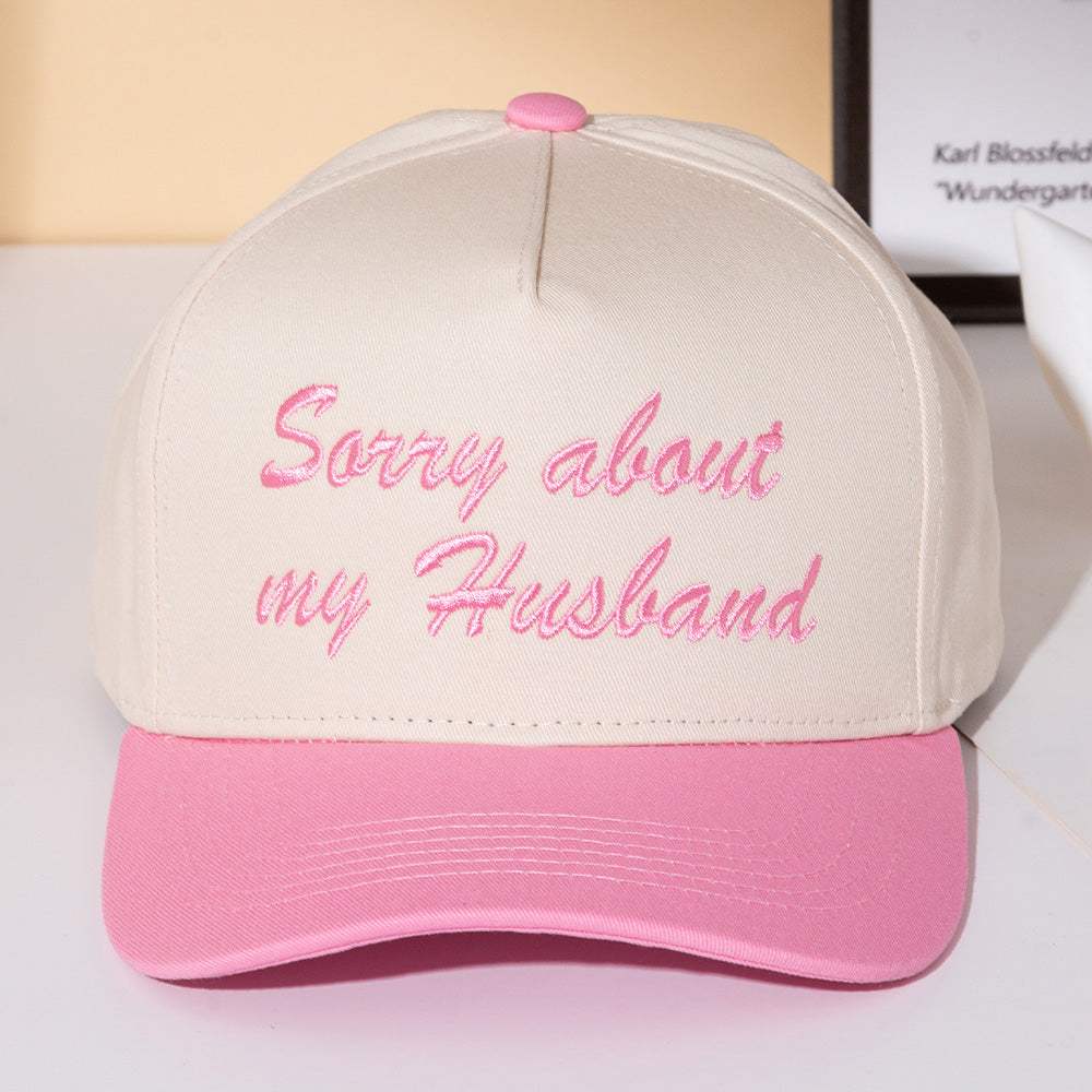 SORRY ABOUT MY HUSBAND Message Embroidered Five Panel Canvas Snapback Baseball Cap - Madeline Love - Flyclothing LLC