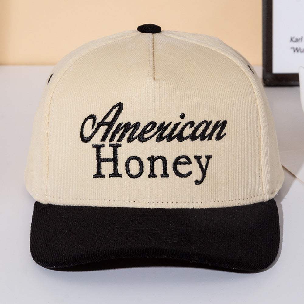 AMERICAB HONEY Message Embroidered Five Panel Canvas Snapback Baseball Cap - Madeline Love - Flyclothing LLC