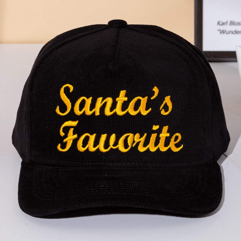 SANTAS FAVORITE Message Embroidered Five Panel Canvas Snapback Baseball Cap - Madeline Love - Flyclothing LLC