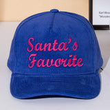 SANTAS FAVORITE Message Embroidered Five Panel Canvas Snapback Baseball Cap - Madeline Love - Flyclothing LLC