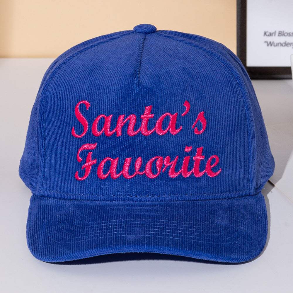 SANTAS FAVORITE Message Embroidered Five Panel Canvas Snapback Baseball Cap - Madeline Love - Flyclothing LLC