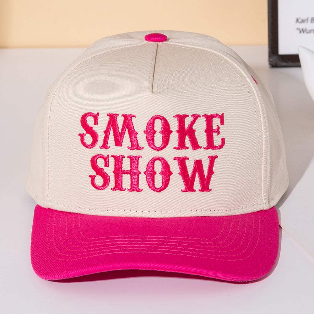 SMOKE SHOW Message Embroidered Five Panel Canvas Snapback Baseball Cap - Madeline Love - Flyclothing LLC
