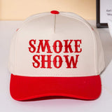 SMOKE SHOW Message Embroidered Five Panel Canvas Snapback Baseball Cap - Madeline Love - Flyclothing LLC