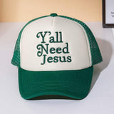 YALL NEED JESUS Message Embroidered Mesh Back Trucker Hat - Madeline Love - Flyclothing LLC