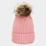 Soft Knit Faux Pom Pom Beanie Hat - Madeline Love - Flyclothing LLC