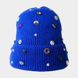 Pearl Jewel Embellished Fleece Lining Knit Beanie Hat - Madeline Love - Flyclothing LLC