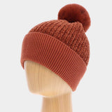 Solid Knit Faux Fur Pom Pom Beanie Hat - Madeline Love - Flyclothing LLC