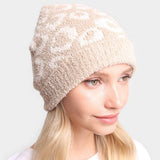 Leopard Patterned Soft Knit Beanie Hat - Madeline Love - Flyclothing LLC