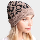 Leopard Patterned Soft Knit Beanie Hat - Madeline Love - Flyclothing LLC