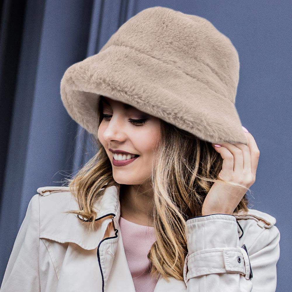 Faux Fur Bucket Hat - Madeline Love - Flyclothing LLC