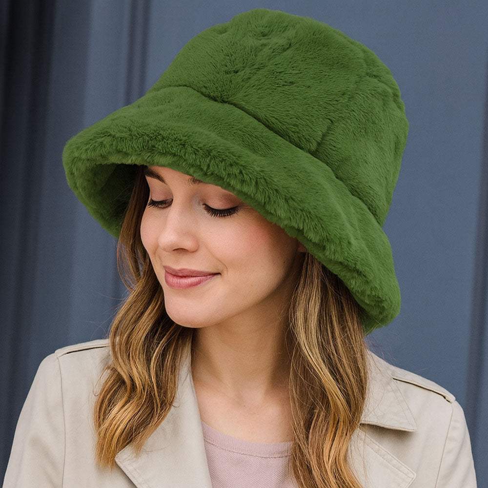 Faux Fur Bucket Hat - Madeline Love - Flyclothing LLC