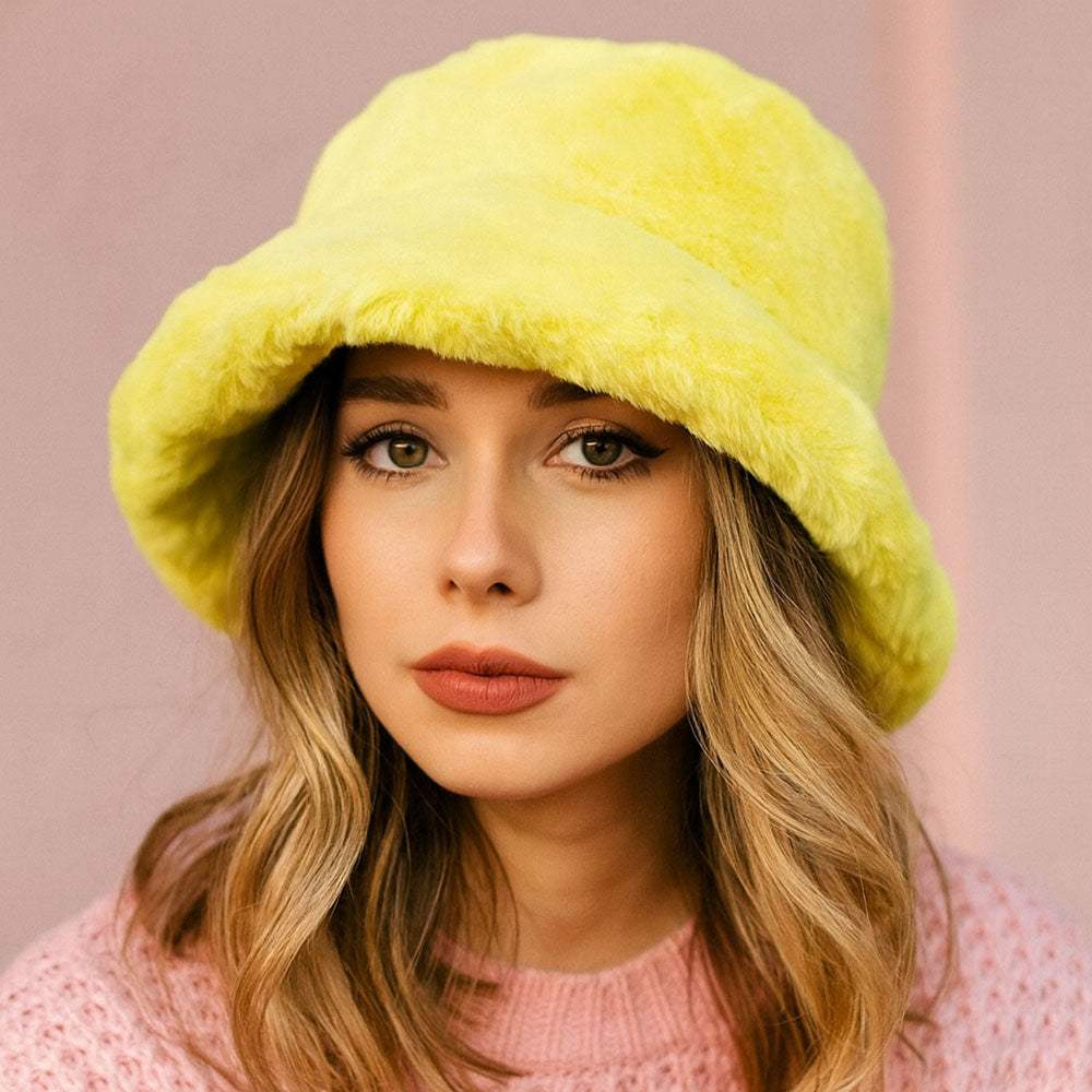 Faux Fur Bucket Hat - Madeline Love - Flyclothing LLC