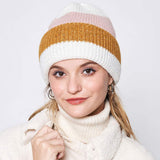 Striped Ribbed Beanie Hat - Madeline Love - Flyclothing LLC