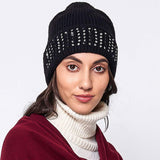 Solid Ribbed Sequin Cuff Beanie Hat - Madeline Love - Flyclothing LLC