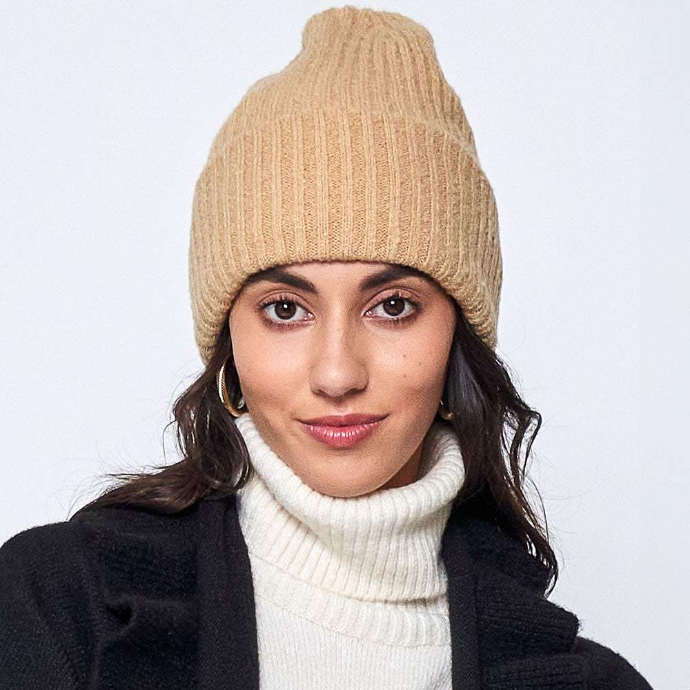 Solid Knitted Beanie Hat - Madeline Love - Flyclothing LLC