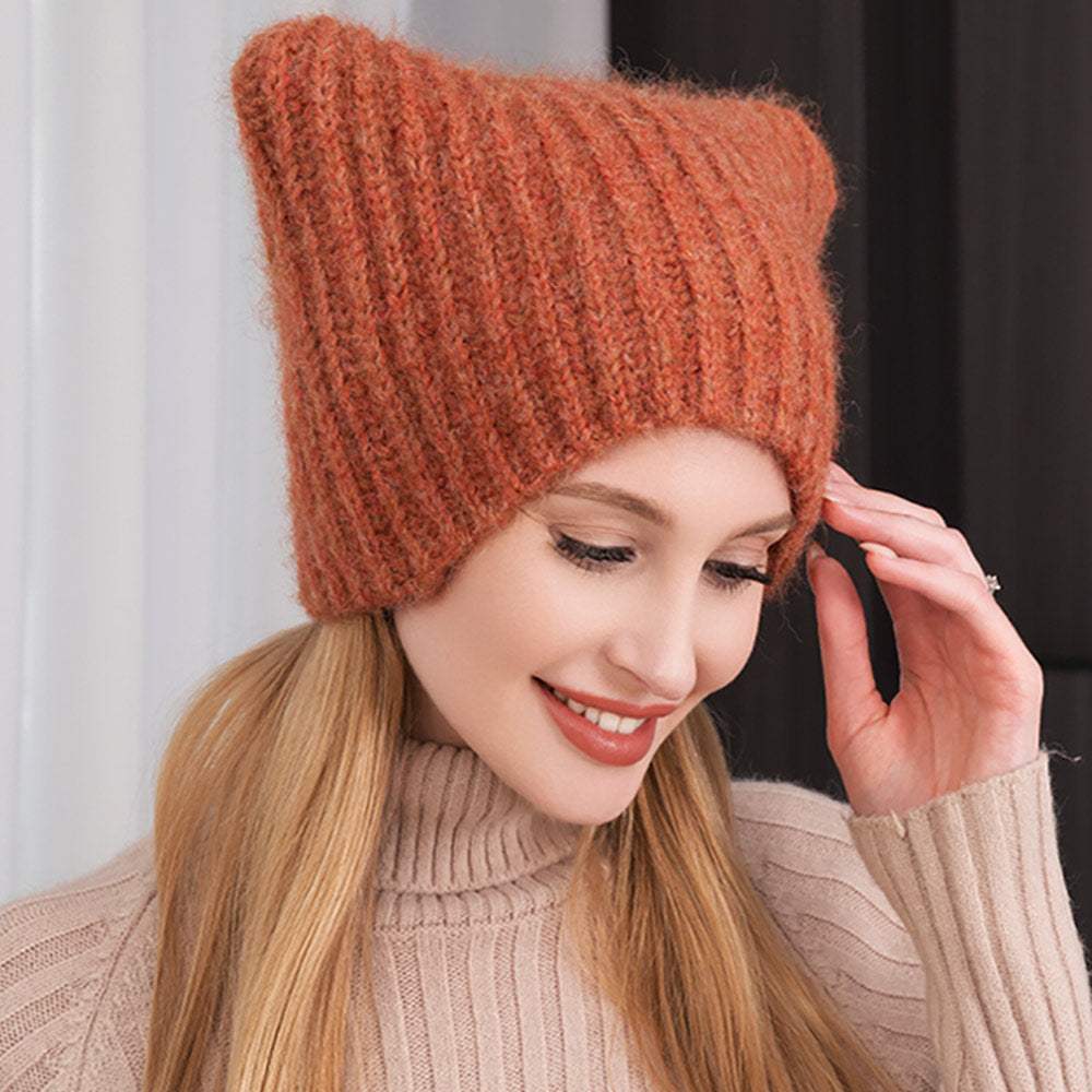 Cat Knit Beanie Hat - Madeline Love - Flyclothing LLC