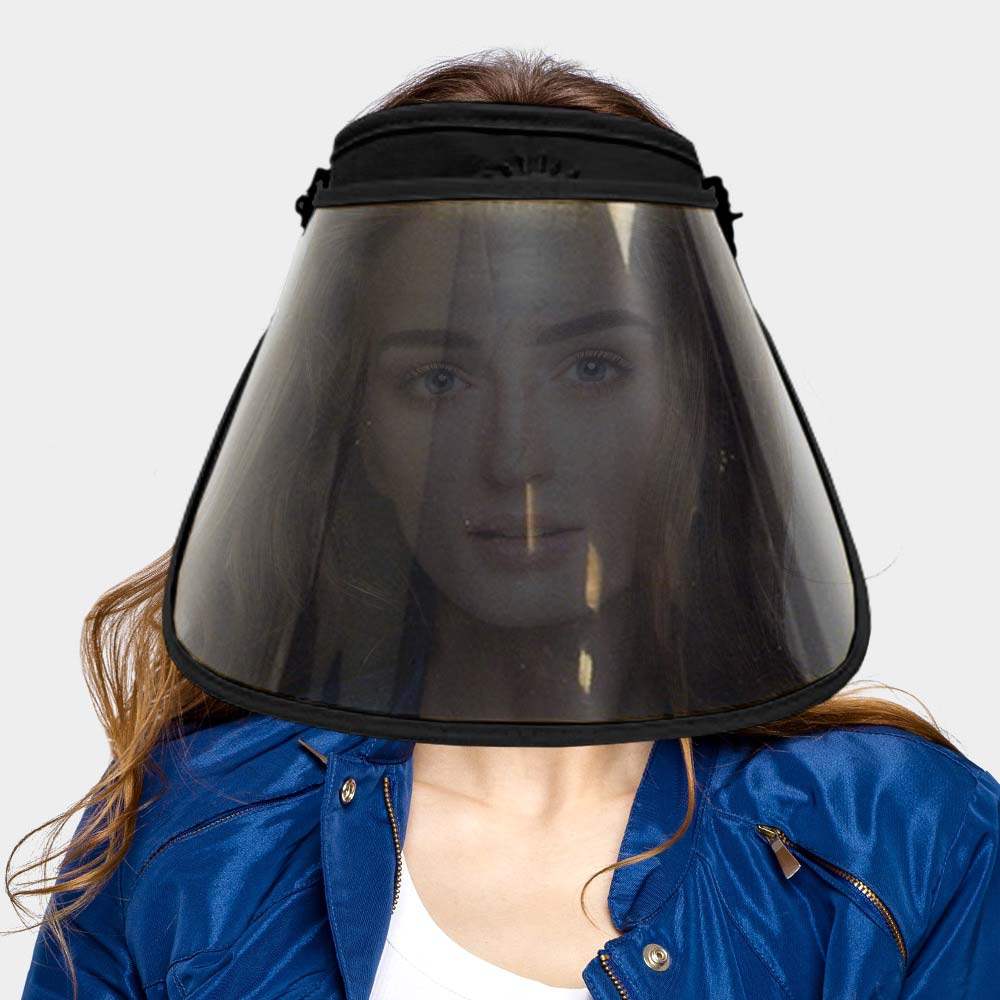 Solid Color Trim Stylish Face Shield / Visor Sun Hat - Madeline Love - Flyclothing LLC