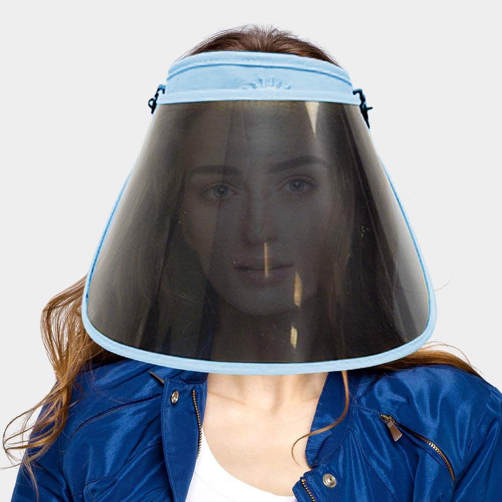 Solid Color Trim Stylish Face Shield / Visor Sun Hat - Madeline Love - Flyclothing LLC