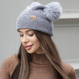 Double Pom Pom Pointed Beanie Hat - Madeline Love - Flyclothing LLC