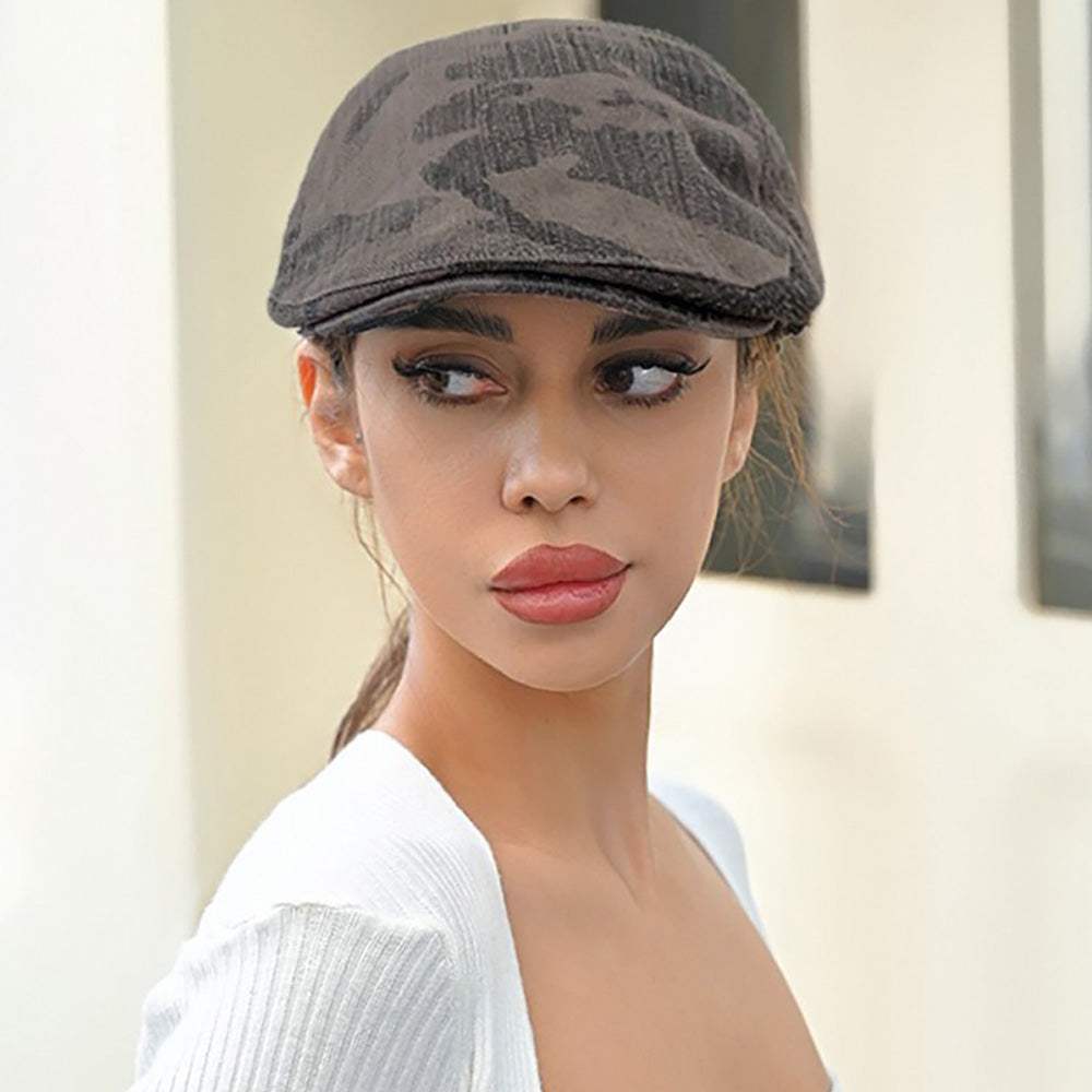 Camouflage Patterned Beret Hat - Madeline Love - Flyclothing LLC