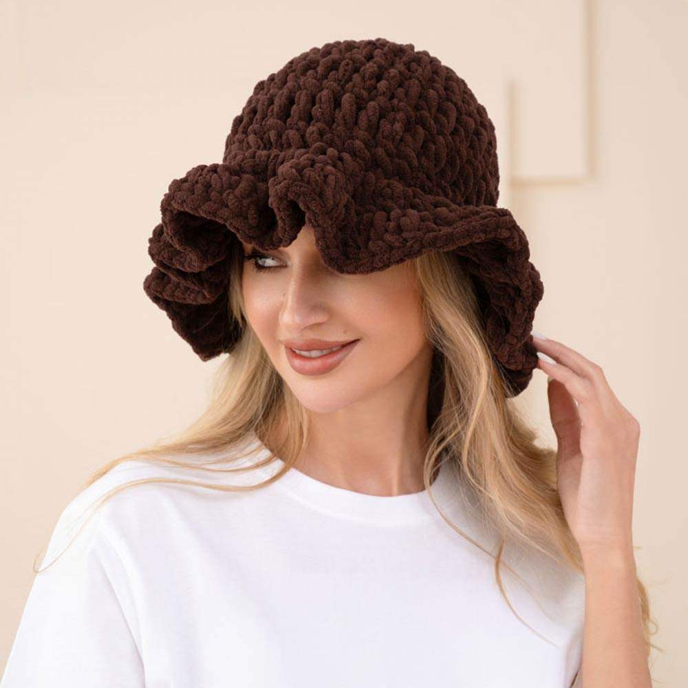 Plain Chunky Crochet Bucket Hat - Madeline Love - Flyclothing LLC