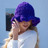 Plain Chunky Crochet Bucket Hat - Madeline Love - Flyclothing LLC