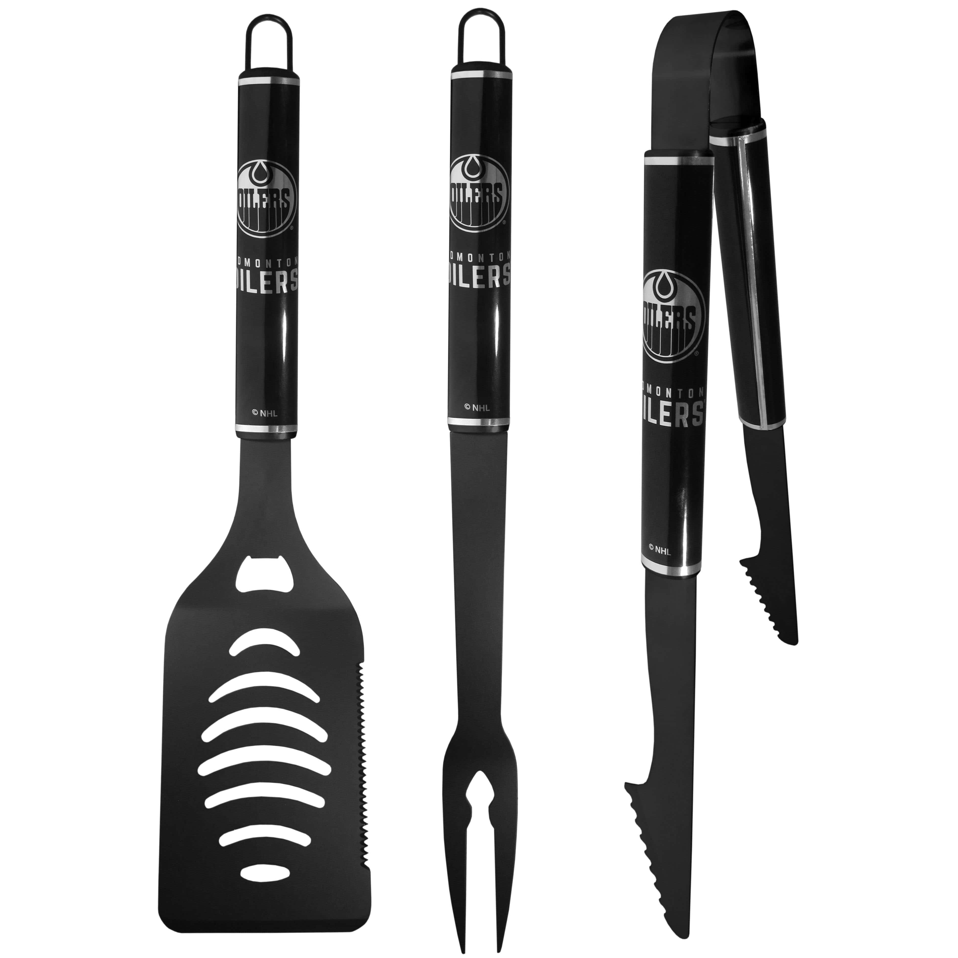 Edmonton Oilers® 3 pc Monochromatic BBQ Set - Siskiyou Buckle
