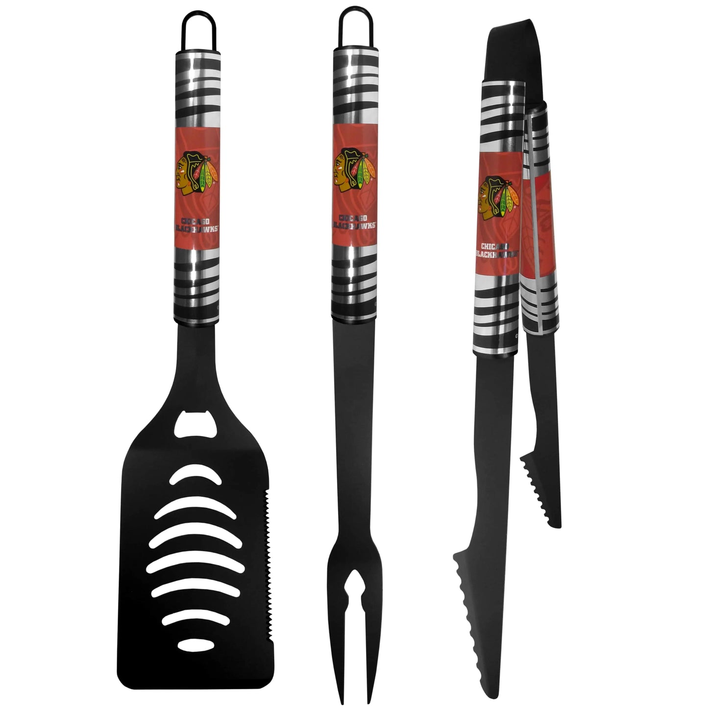 Chicago Blackhawks® 3 pc Black Tailgater BBQ Set - Siskiyou Buckle - Flyclothing LLC