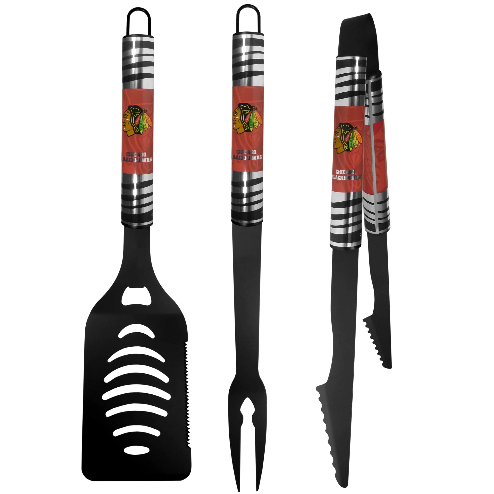 Chicago Blackhawks® 3 pc Black Tailgater BBQ Set - Siskiyou Buckle - Flyclothing LLC