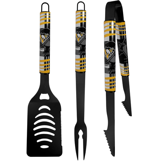 Pittsburgh Penguins® 3 pc Black Tailgater BBQ Set - Siskiyou Buckle