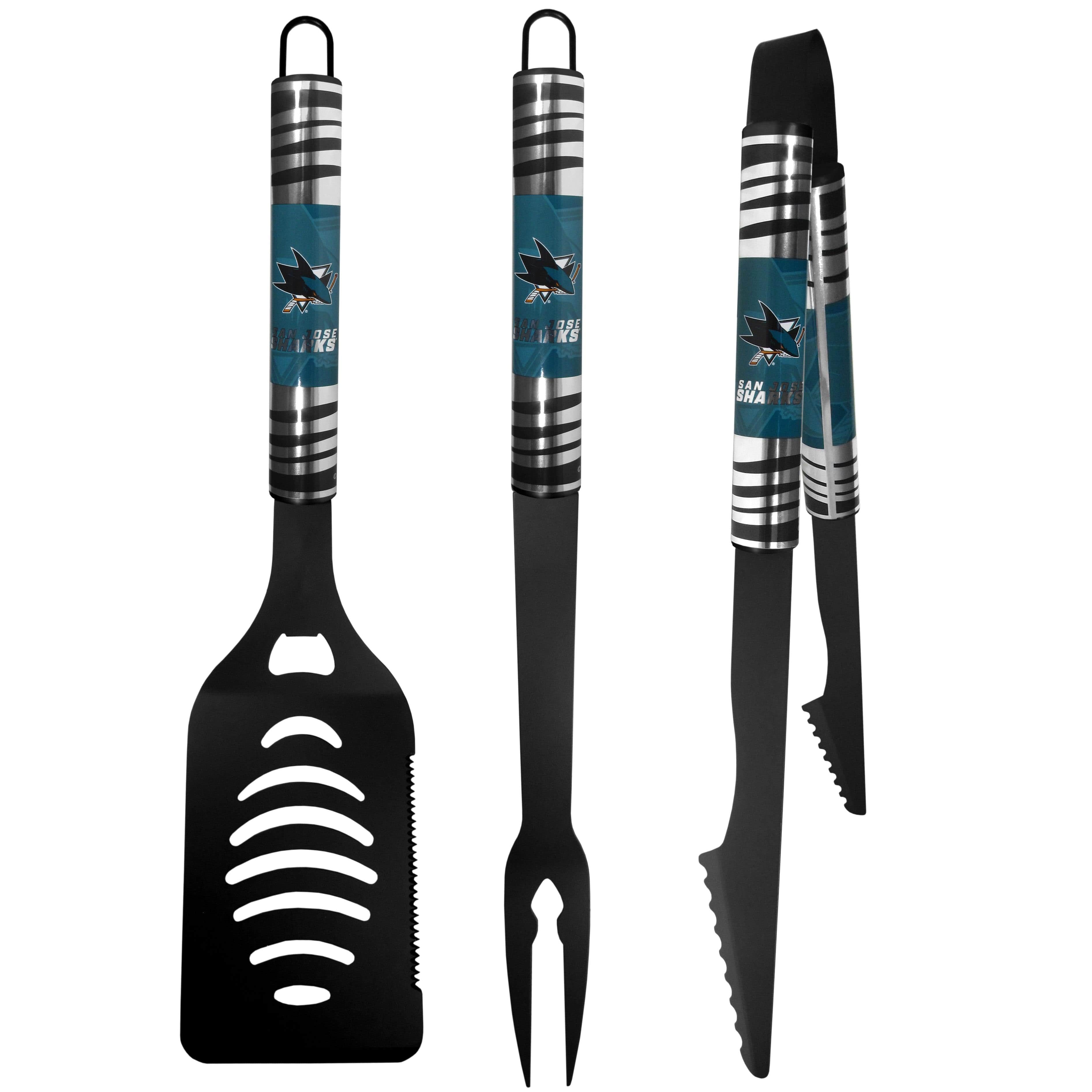 San Jose Sharks® 3 pc Black Tailgater BBQ Set