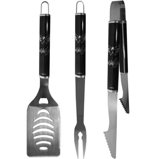 Washington Capitals® 3 pc Steel BBQ Set in Black