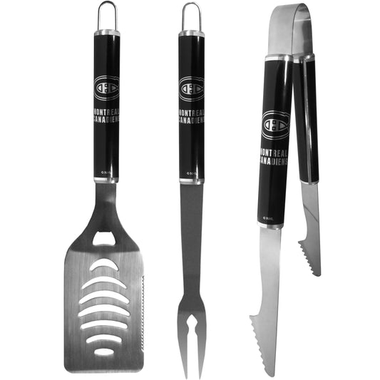 Montreal Canadiens® 3 pc Steel BBQ Set in Black