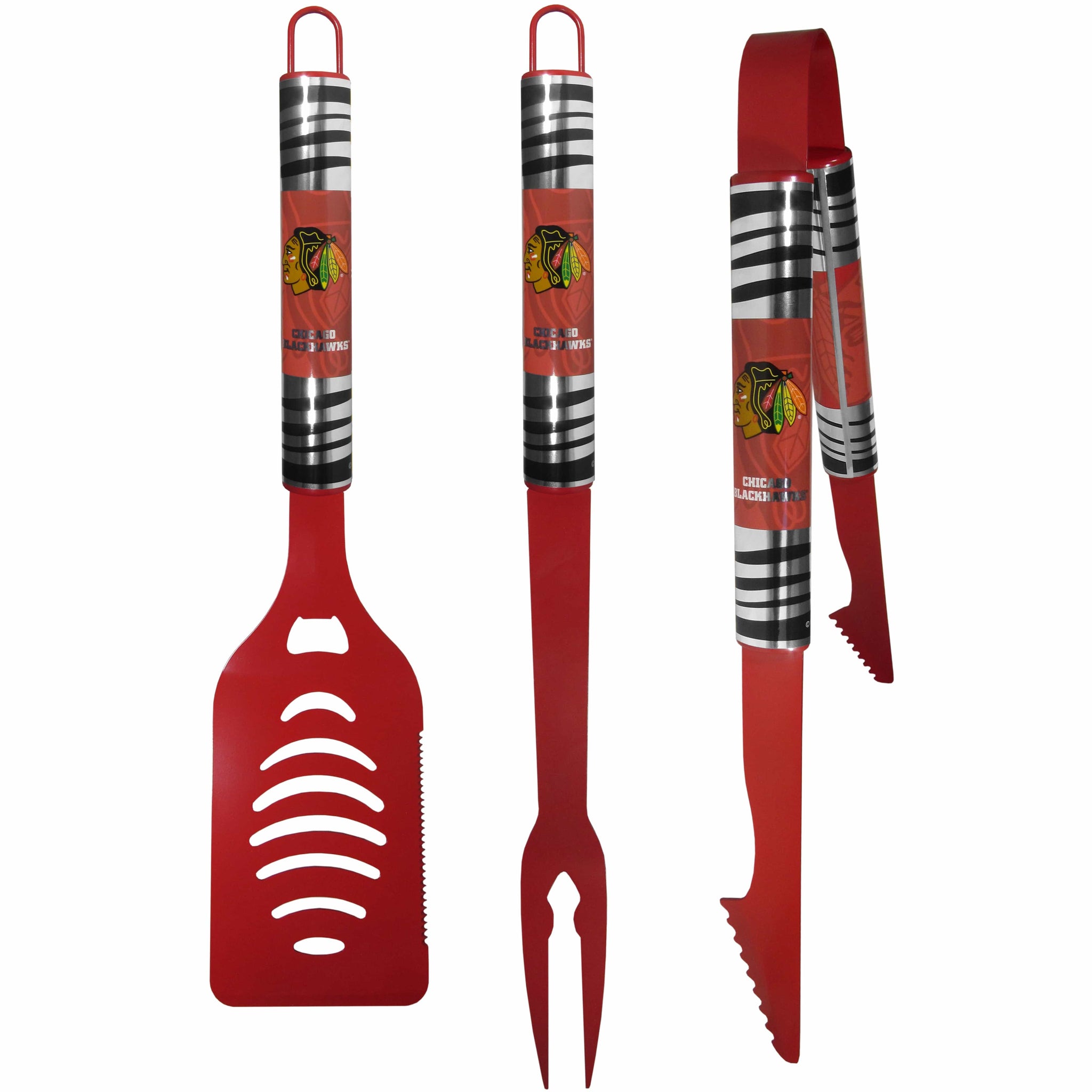 Chicago Blackhawks® 3 pc Color BBQ Tool Set - Chicago Blackhawks - Flyclothing LLC