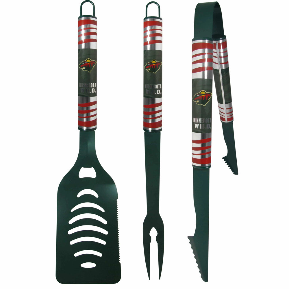 Minnesota Wild® 3 pc Color BBQ Tool Set - Minnesota Wild - Flyclothing LLC