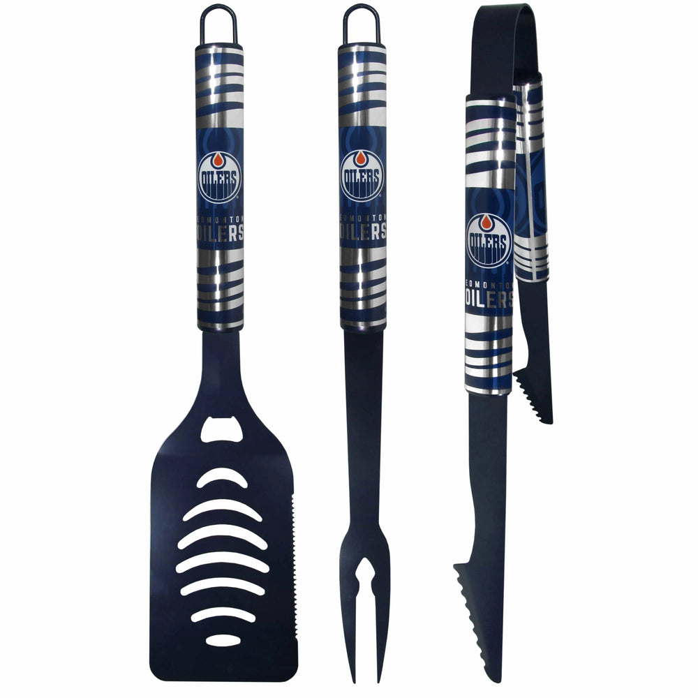 Edmonton Oilers® 3 pc Color BBQ Tool Set - Edmonton Oilers