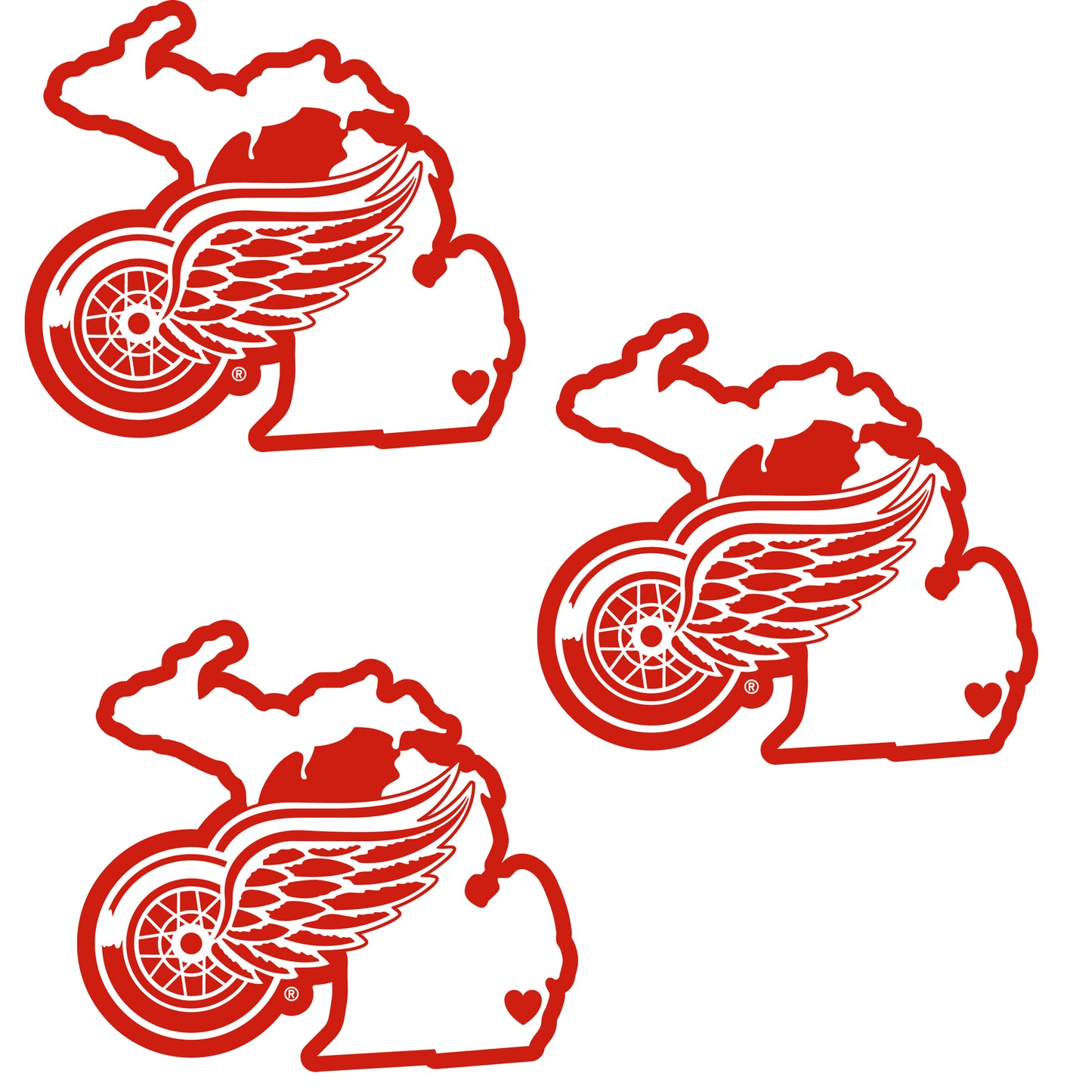 Detroit Red Wings® Home State Decal, 3pk