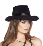 Roma Costume Black Cowboy Hat H4571 - Roma Costume - Flyclothing LLC