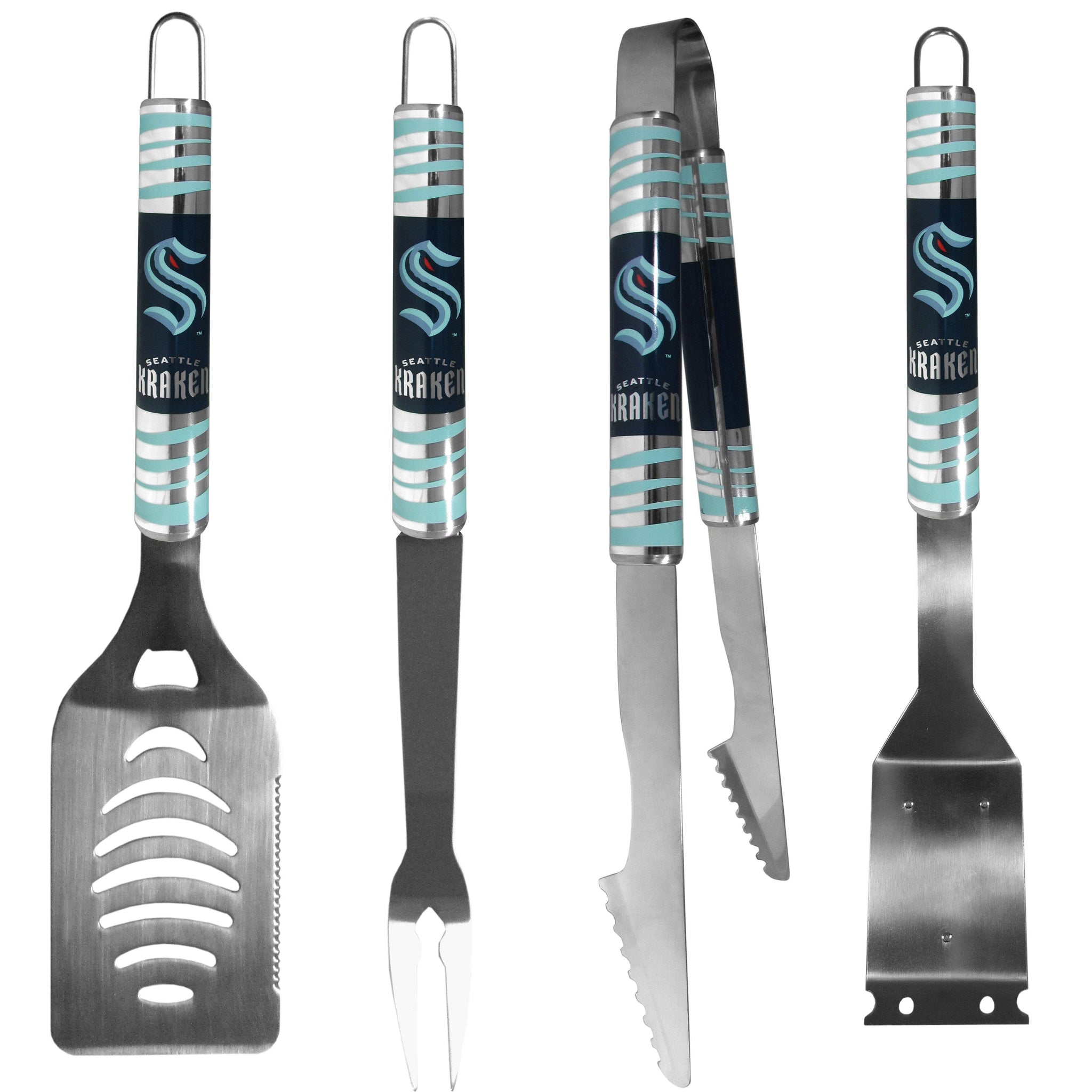 Seattle Kraken 4 pc Steel Grill Tool Set - Siskiyou - Flyclothing LLC