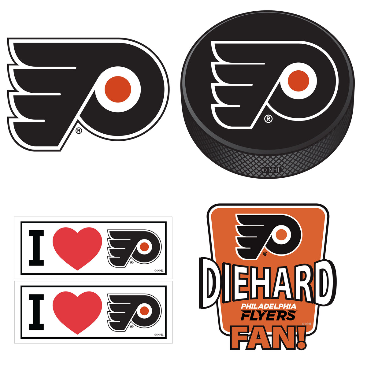 Philadelphia Flyers® 5 pack of 4 inch Decals - Siskiyou Buckle - Flyclothing LLC