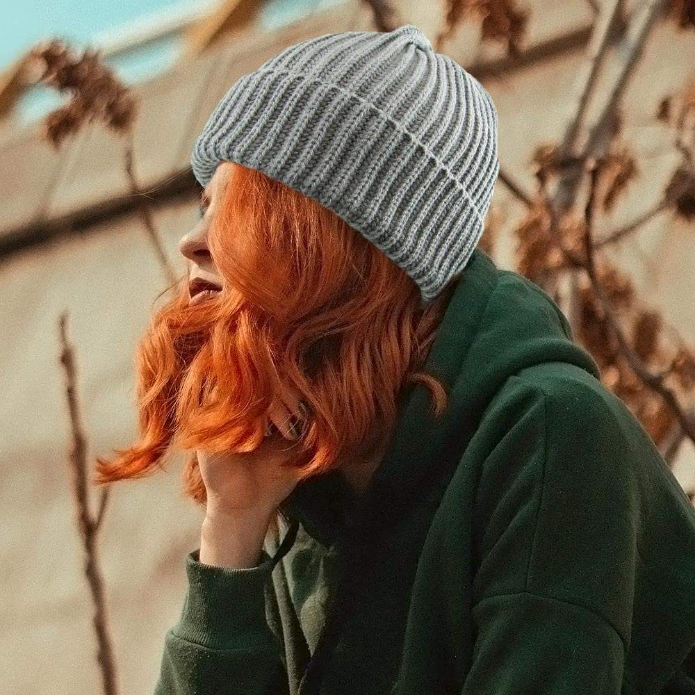 Ribbed Knit Cuffed Beanie Hat - Madeline Love - Flyclothing LLC