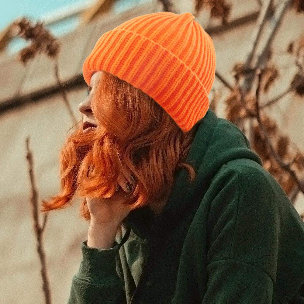 Ribbed Knit Cuffed Beanie Hat - Madeline Love - Flyclothing LLC