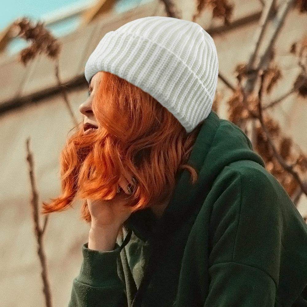 Ribbed Knit Cuffed Beanie Hat - Madeline Love - Flyclothing LLC